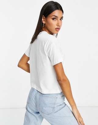 Champion oversized cropped small logo T-shirt in white