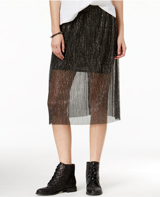 SHIFT Juniors' Sheer Metallic Pleated Skirt, Only at Macy's