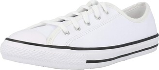 Converse Dainty Trainers Leather White Black White - 3 UK - ShopStyle