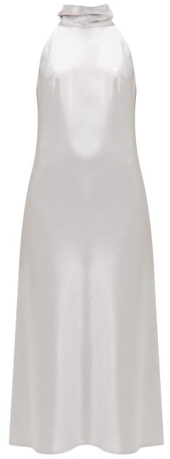 galvan sienna satin midi dress