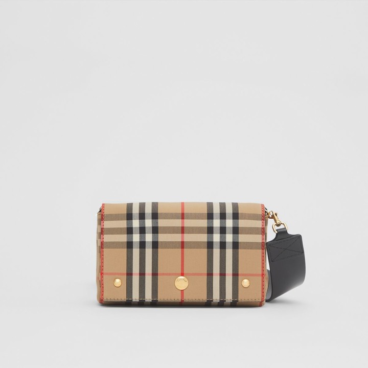 Burberry Small Vintage Check and Leather Crossbody Bag - ShopStyle Clutches