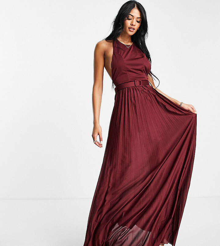 Pleated Belted Maxi Dress | ShopStyle