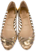 Thumbnail for your product : Christian Louboutin Striped Metallic Flats