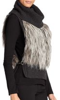Thumbnail for your product : Yves Salomon Fox Fur-Trimmed Turtleneck Vest