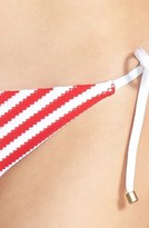 Thumbnail for your product : Vitamin A 'Natalie' Stripe Side Tie Bikini Bottoms