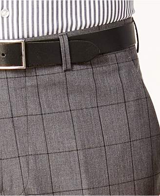 Perry Ellis Men's Slim-Fit Gray Windowpane Suit