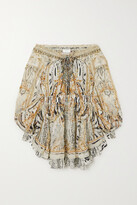Thumbnail for your product : Camilla Crystal-embellished Printed Fil Coupé Silk-chiffon Mini Dress - Off-white