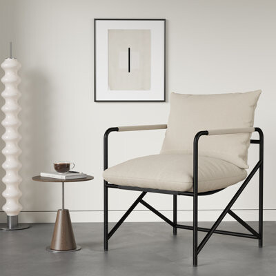 Modern Metal Framed Sling Accent Chair
