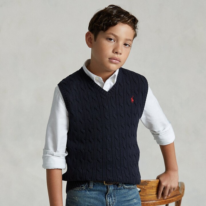 Polo Ralph Lauren Ralph Lauren Cable-Knit Cotton Sweater Vest - ShopStyle
