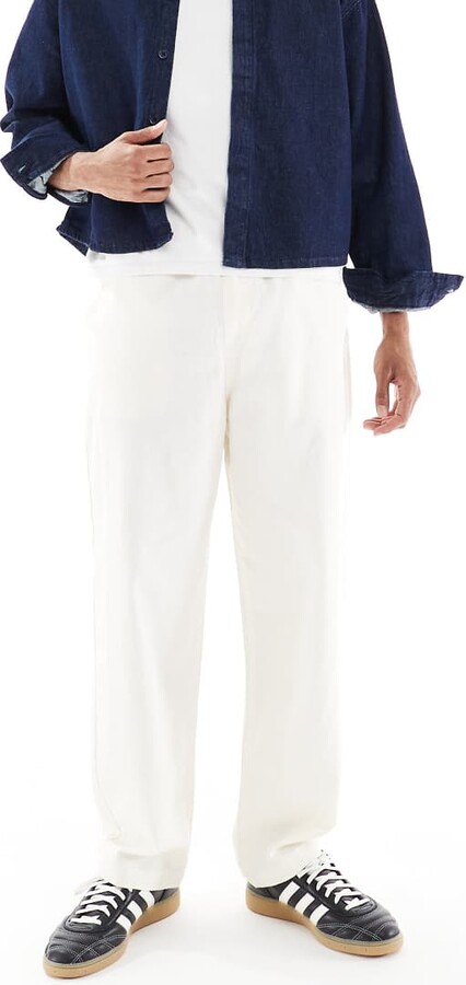 Farah Greenport drawstring pants in ecru