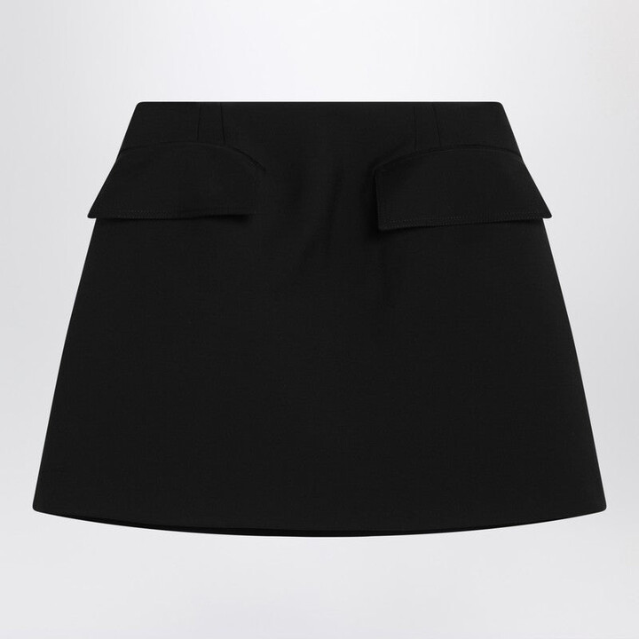 Alexander McQueen Black Wool Mini Skirt