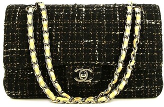 Chanel Pre-owned Timeless Tweed Classic Flap Shoulder Bag - Black