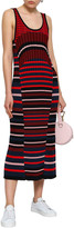 Thumbnail for your product : Pringle Fluted Striped Ribbed-knit Midi Dress