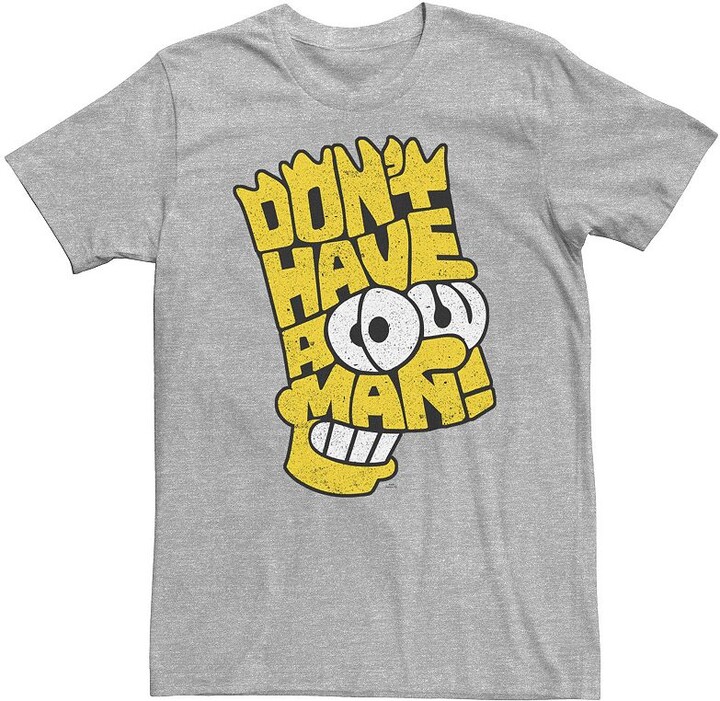 Licensed Character Big & Tall The Simpsons Bart Big Head Text Fill Tee
