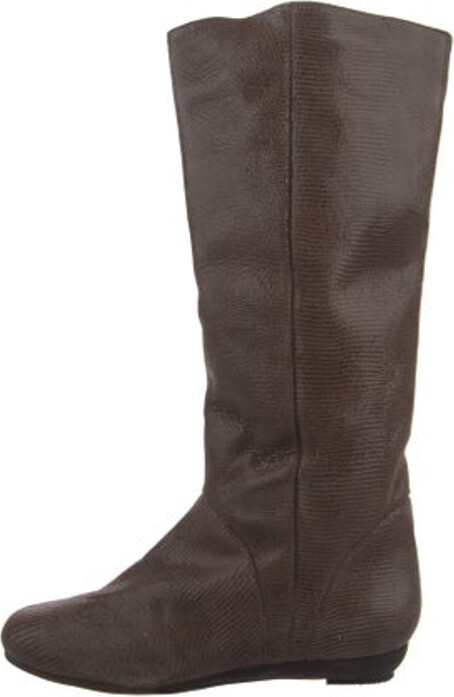 Rachel Comey Leather Knee-High Riding Boots Brown Round-Toes Includes Box & Dust Bag Unfortunately, due to restrictions, this item may not be eligible for shipping in all areas.