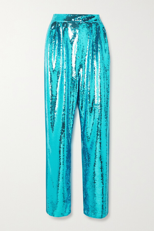 Blue Sequin Pants | Shop The Largest Collection | ShopStyle