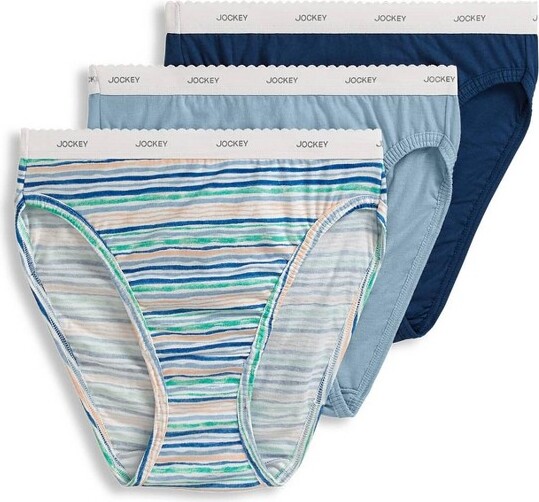 Jockey Women' Plu Size Claic French Cut - 3 Pack 10 Blue Stardut/Watercolor  Stripe/Marina Blue - ShopStyle Panties