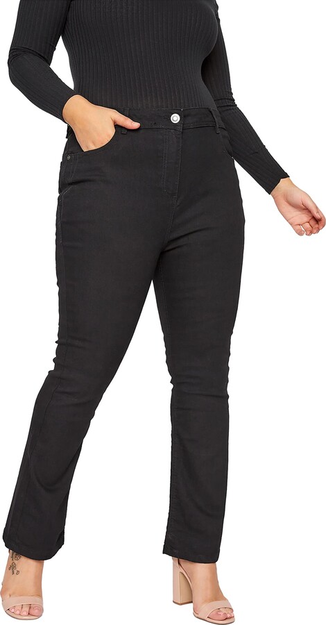 Yours Curve Bootcut Fit Isla Stretch Jeans - Women's - Plus Size Curve Black -