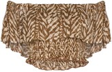 Thumbnail for your product : CLOE CASSANDRO Teddy tiger-print off-shoulder top