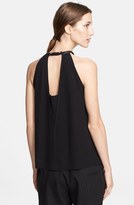 Thumbnail for your product : Yigal Azrouel Fringed Silk Halter Top
