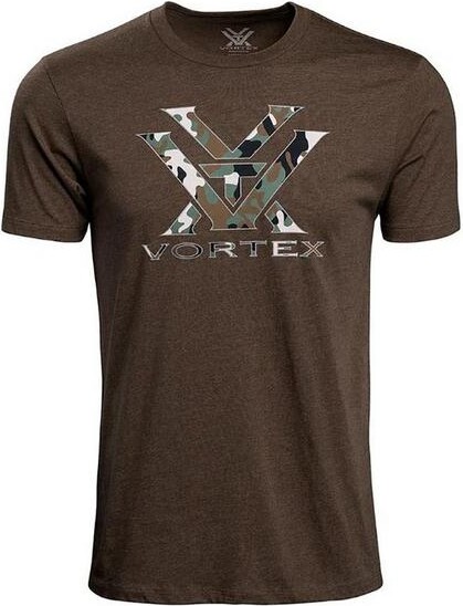 Vortex Men's Camo Logo T-Shirt Medium Brown Heather