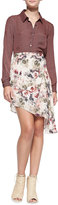Thumbnail for your product : Haute Hippie Asymmetric-Hem Floral Skirt