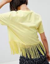 Thumbnail for your product : Reclaimed Vintage inspired print t-shirt with fringing