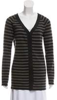 Thumbnail for your product : Brunello Cucinelli Striped Wool and Cashmere-Blend Cardigan olive Striped Wool and Cashmere-Blend Cardigan