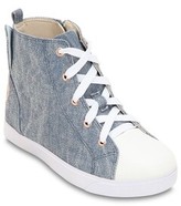 Thumbnail for your product : Sophia Webster Bibi Embroidered Denim High Top Sneakers