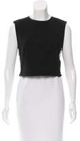 Thumbnail for your product : Alice + Olivia Lace-Accented Leather-Trimmed Top w/ Tags