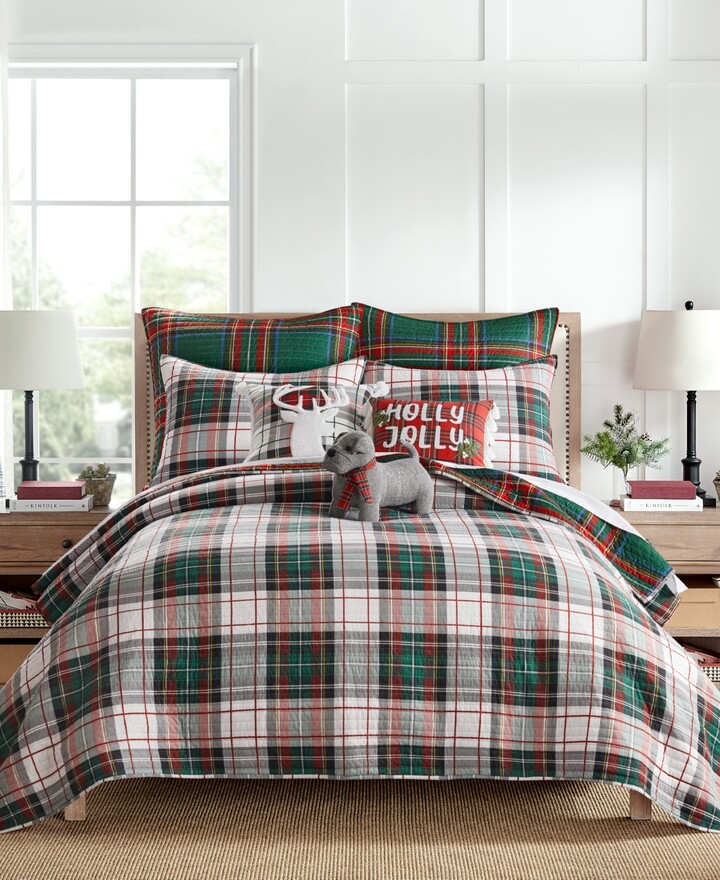 Levtex Spencer Green Plaid Reversible Quilt, Full/Queen