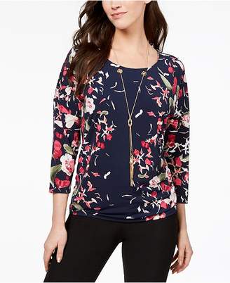 JM Collection Dolman-Sleeve Necklace Top, Created for Macy's