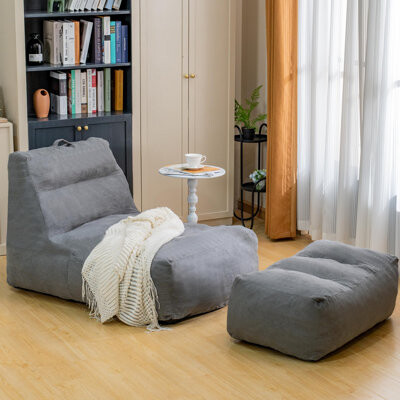 Premium Memory Foam Bean Bag Sofa with Ottoman