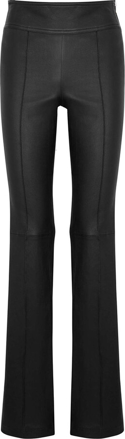 Helmut Lang Black Leather Bootcut Trousers