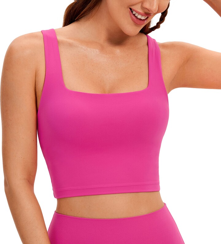 AngiMelo Womens Sports Bra Workout Crop Top Padded Yoga Gym Tank Sleeveless  Running Shirts Racerback