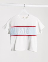 Thumbnail for your product : Levi's serif logo color block t shirt in white