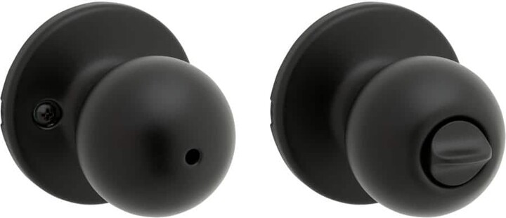 Kwikset Polo Matte Black Bed/Bath Privacy Door Knob