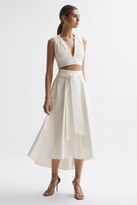 Thumbnail for your product : Reiss Cropped V-Neck Open Back Top