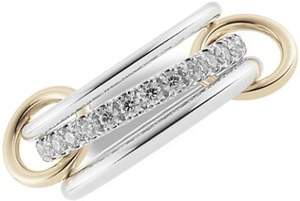 Spinelli Kilcollin Petunia Sterling Silver, 18K Yellow Gold & Grey Diamond 3-Link Ring