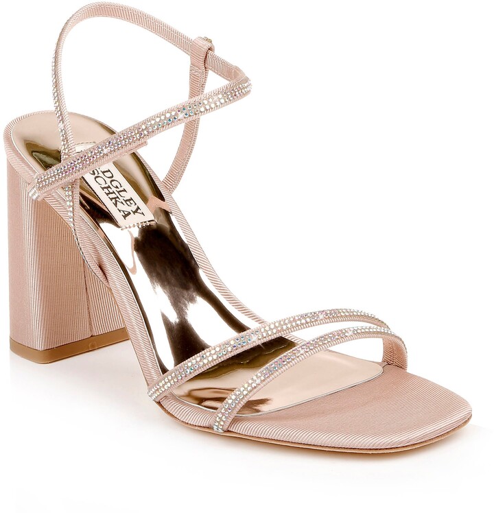 rose pink block heels