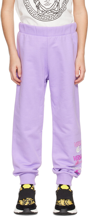Versace Kids Purple Safety Pin Sweatpants
