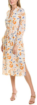 maggy london ruched waist midi dress