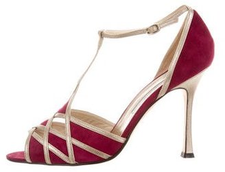 Brian Atwood Suede Cutout Sandals