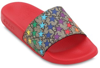 Gucci Logo Star Print Slide Sandals