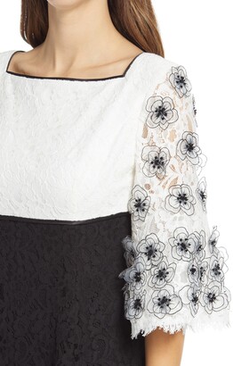 Shani Sequin Lace Empire Waist Cotton Blend Cocktail Dress