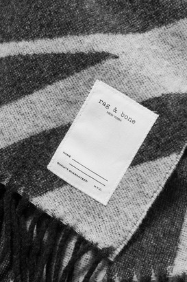 Rag & Bone Fringed Zebra-print Wool-blend Scarf - Zebra print