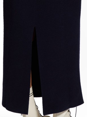 The Row Stratski Wool-blend Midi Skirt - Navy