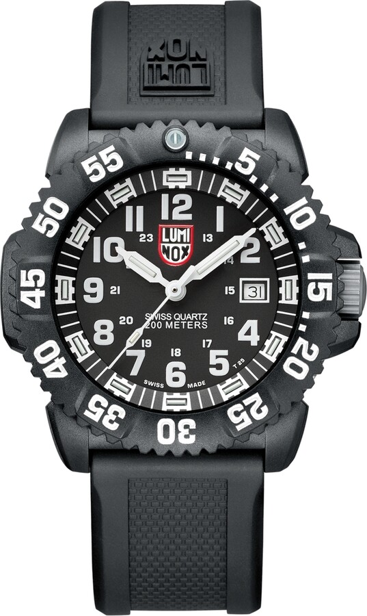 Luminox Men's Swiss Navy Seal ColorMark Black Rubber Strap Watch 44mm