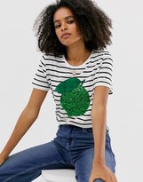 Thumbnail for your product : Only lime stripe short sleeve t-shirt