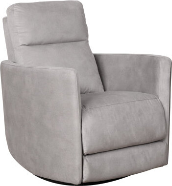 Hokku Designs Lawson Swivel Glider Suede Recliner Chair - Latte